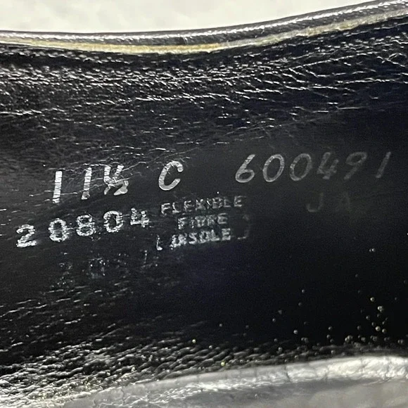 Florsheim Oxford Shoes Men Size 11.5 C Black Cortez Leather Wingtip Brogue 20804 - Picture 9 of 13